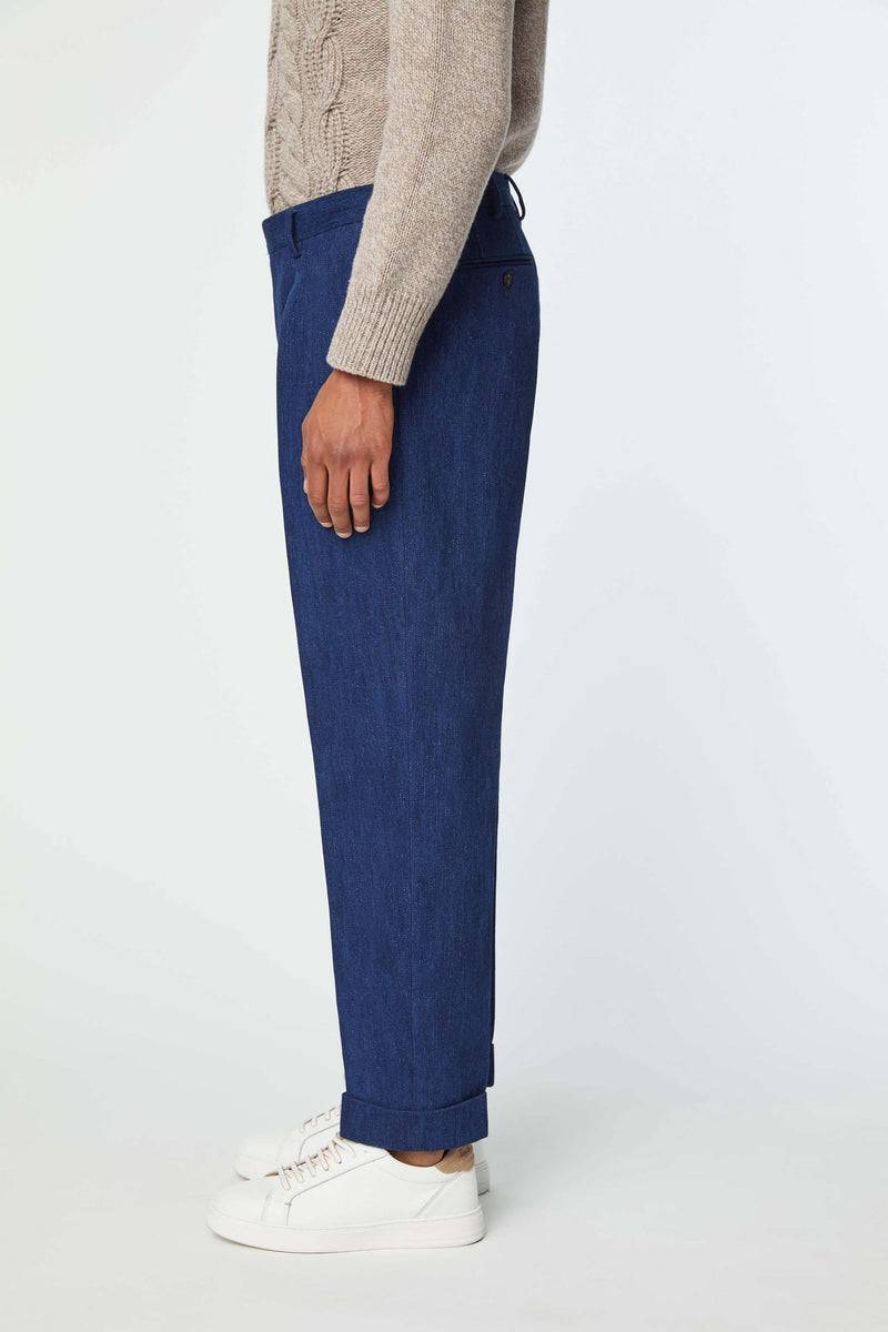 Lubiam Pantalone Jaco Sartorial Indigo blu denim Pantalone Jaco Sartorial Indigo blu denim Prezzo Ridotto