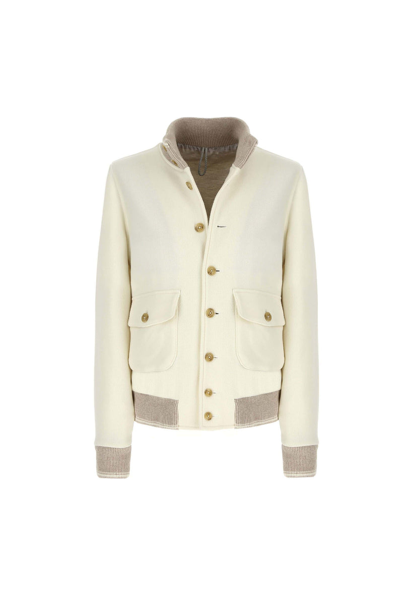 Lubiam Bomber in jersey bianco avorio Bomber in jersey bianco avorio Acquista Ora