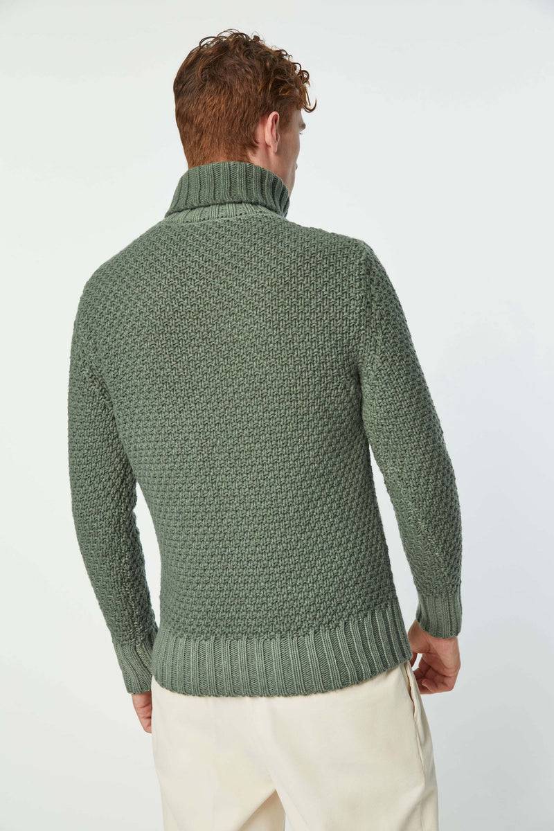 Lubiam Maglia dolcevita lavorata verde Maglia dolcevita lavorata verde Offerta