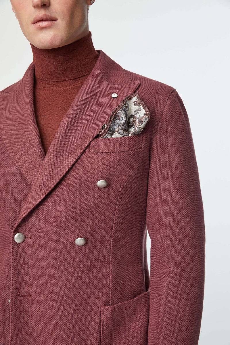 Lubiam Giacca TOM doppiopetto tinto capo vinaccia Giacca TOM doppiopetto tinto capo vinaccia Shopping Online