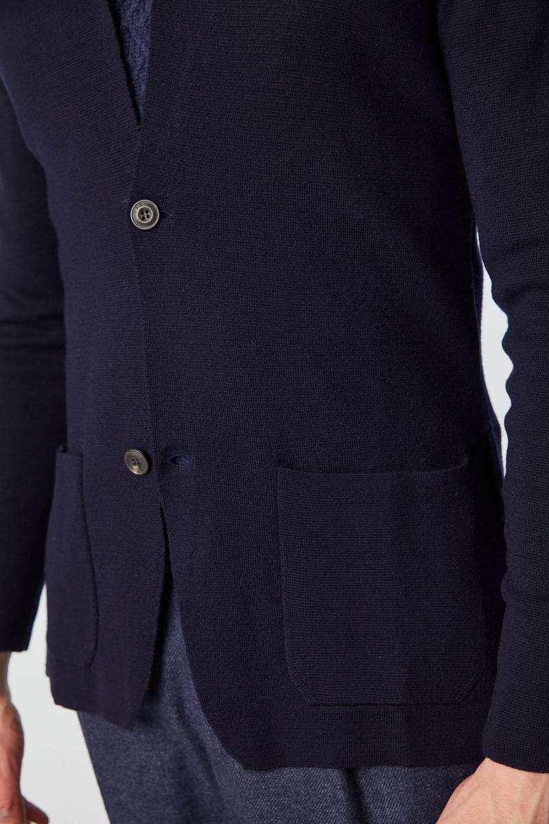 Lubiam Giacca JACK in maglia calata blu Giacca JACK in maglia calata blu Promozione temporanea