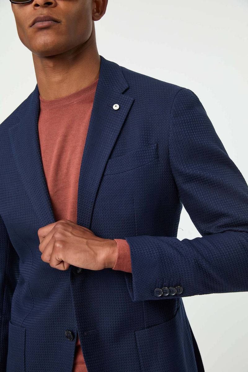 Lubiam Giacca JACK blu notte lavorata Giacca JACK blu notte lavorata Super sconto