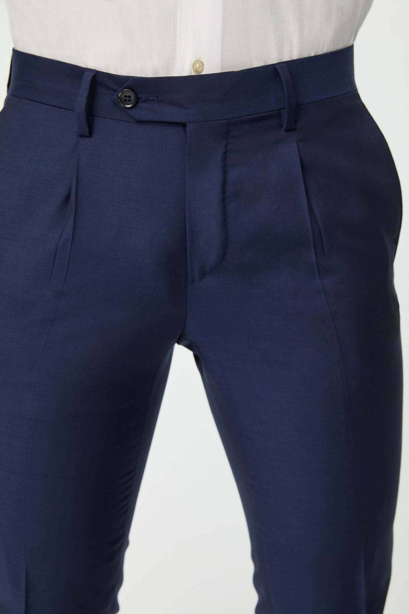 Lubiam Pantalone Duetto MAI TAI in lana blu elettrico Pantalone Duetto MAI TAI in lana blu elettrico Promozione