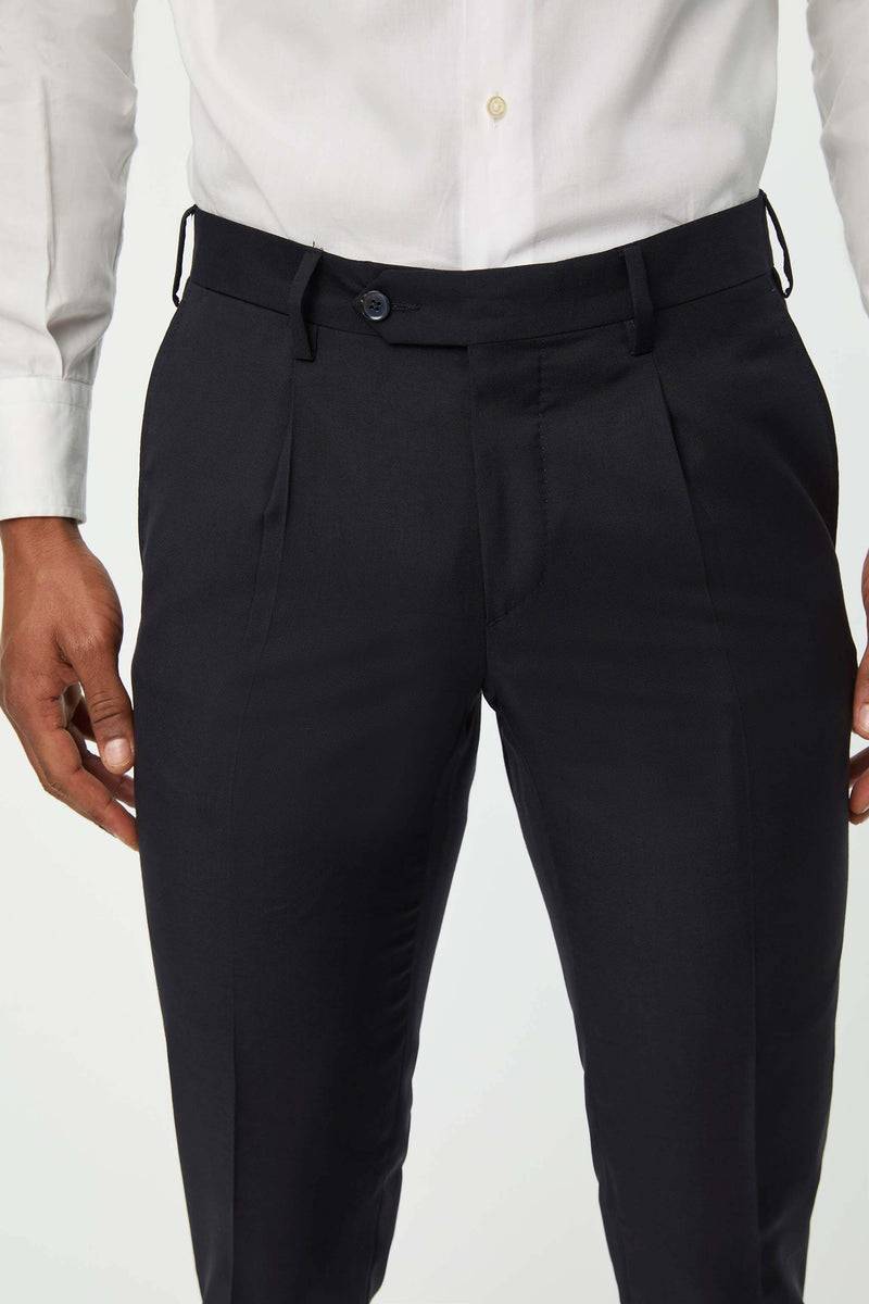 Lubiam Pantalone Duetto MAI TAI in lana blu scuro Pantalone Duetto MAI TAI in lana blu scuro Pezzi Unici