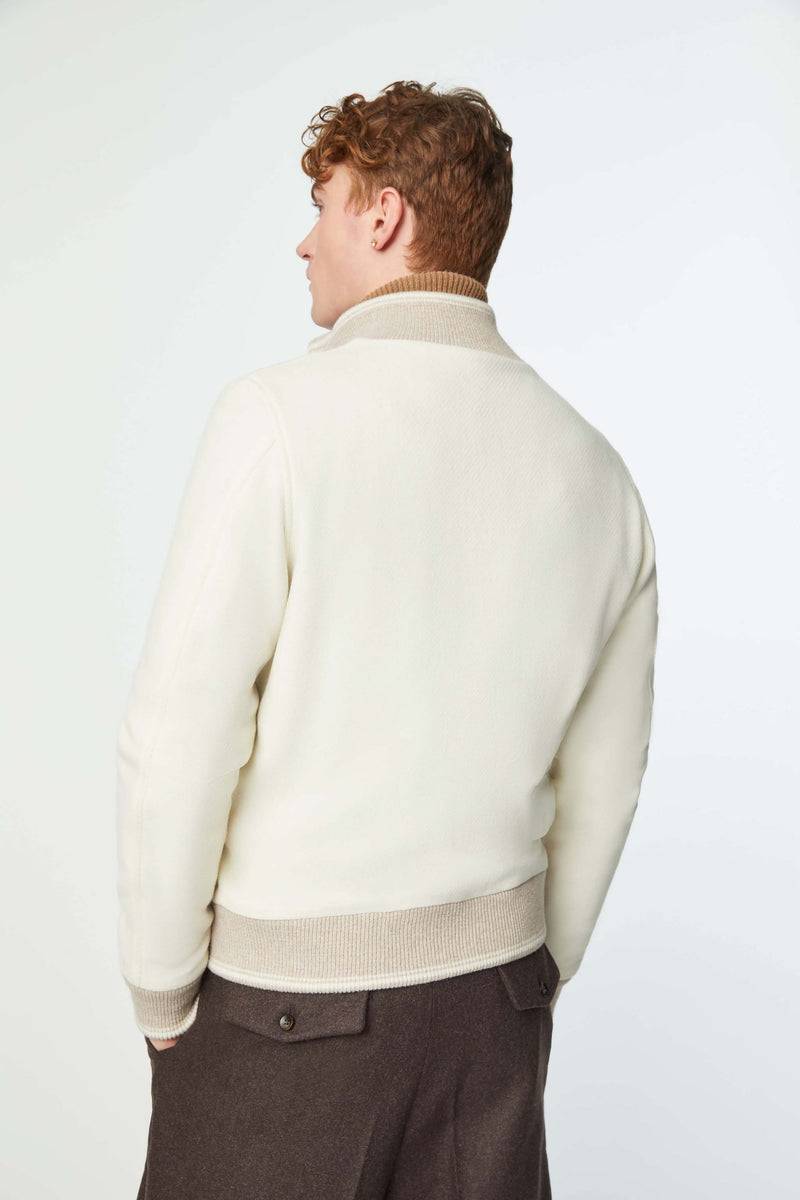 Lubiam Bomber in jersey bianco avorio Bomber in jersey bianco avorio Sconto