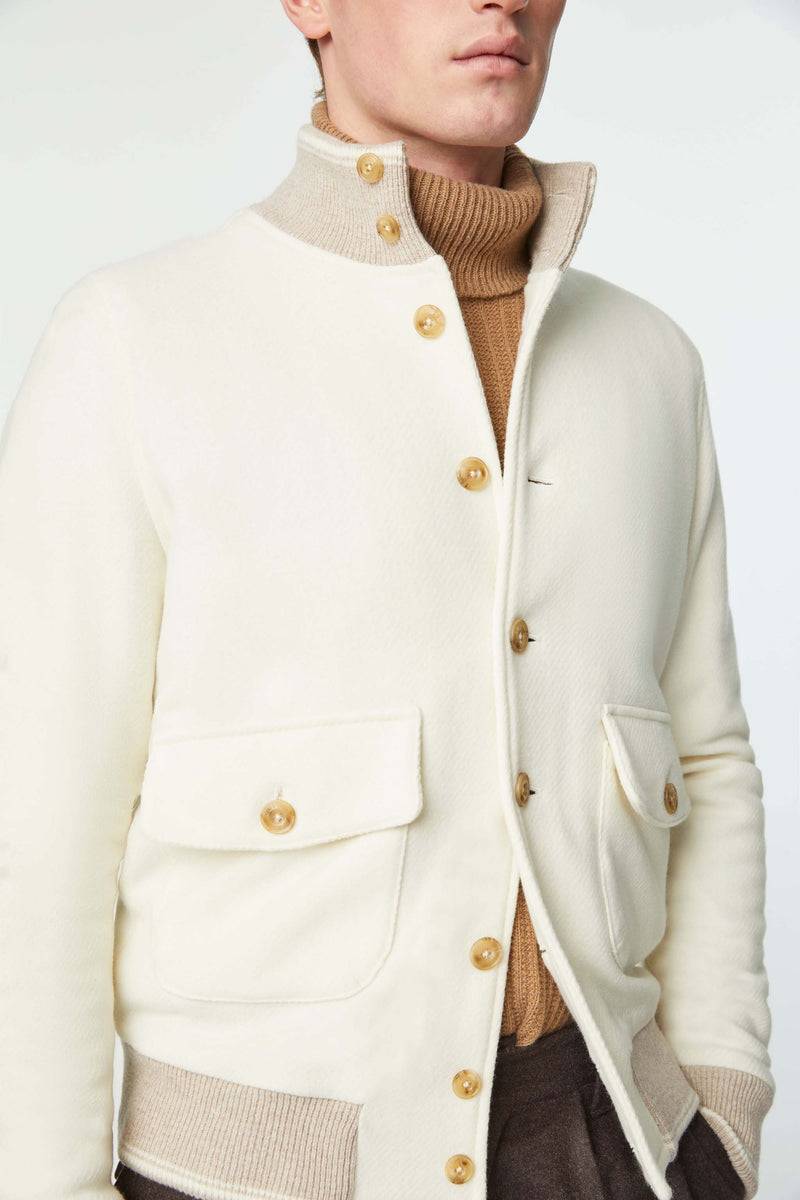 Lubiam Bomber in jersey bianco avorio Bomber in jersey bianco avorio Sconto
