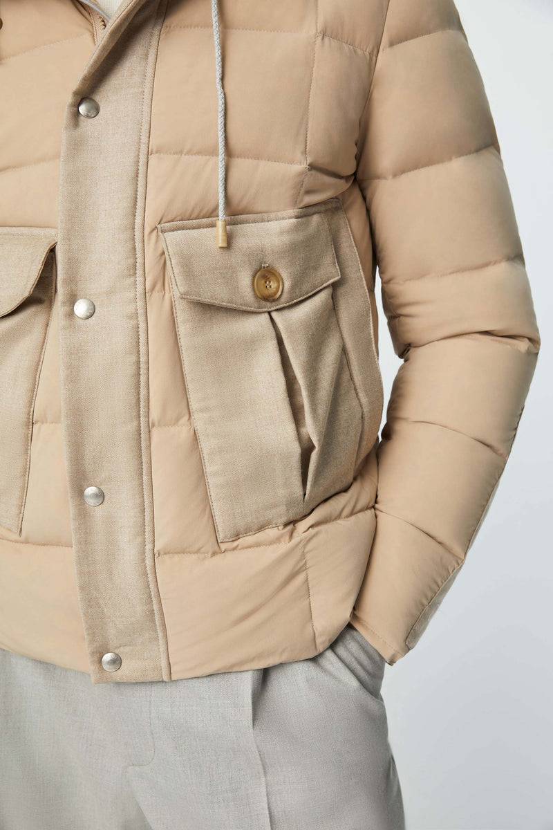 Lubiam Giubbino imbottito con cappuccio beige Giubbino imbottito con cappuccio beige Vendite Flash