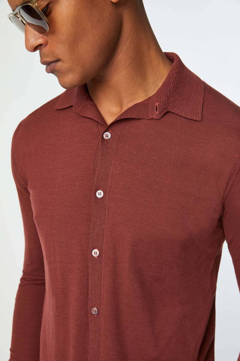 Lubiam Maglia camicia ultralight bordeaux Maglia camicia ultralight bordeaux Sconto di tempo limitato