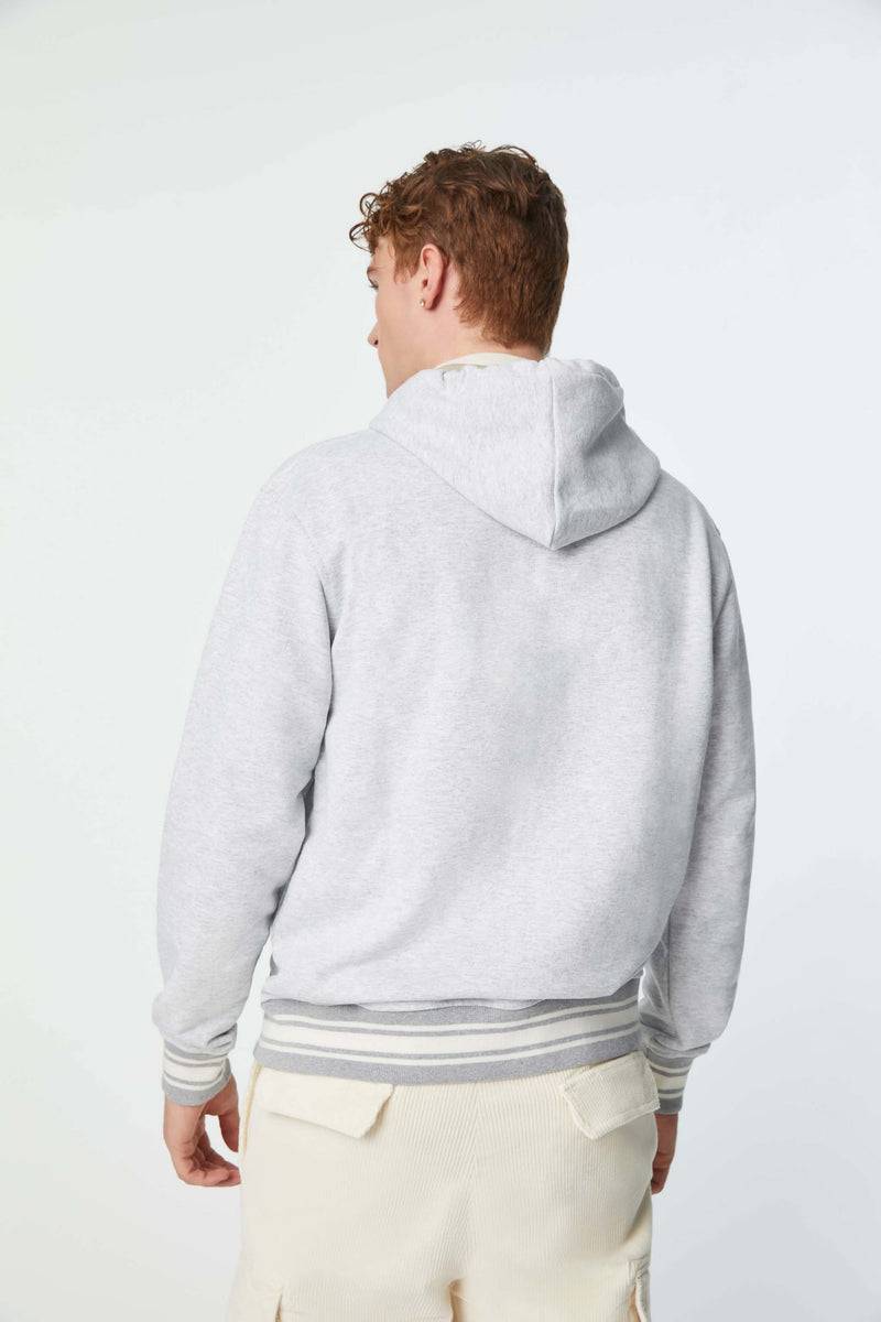 Lubiam Felpa con zip cappuccio grigio melange Felpa con zip cappuccio grigio melange Cyber Monday