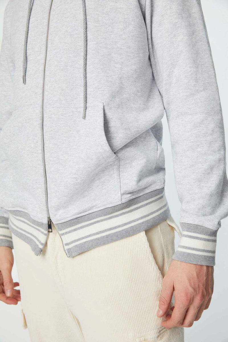 Lubiam Felpa con zip cappuccio grigio melange Felpa con zip cappuccio grigio melange Cyber Monday