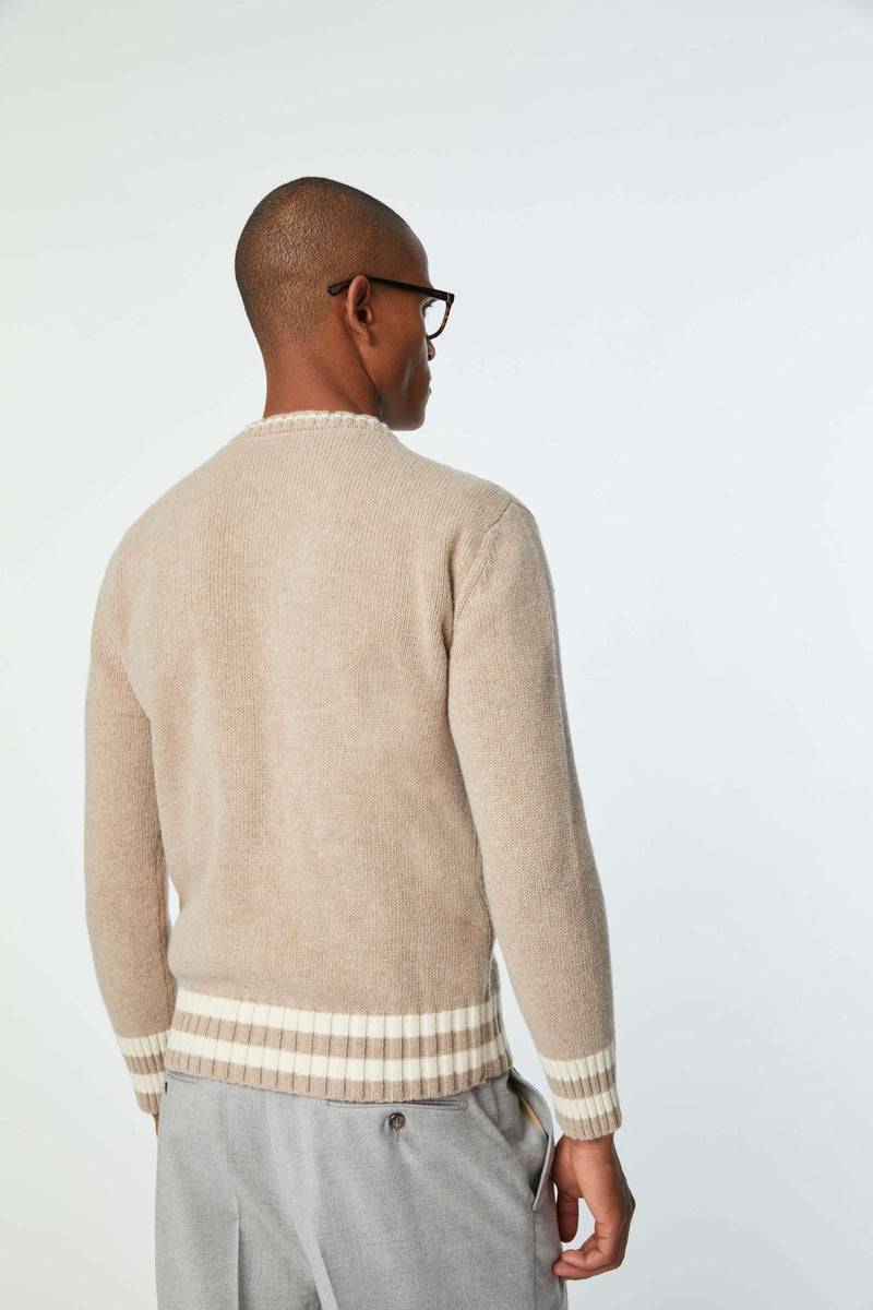 Lubiam Maglia girocollo tinto capo beige Maglia girocollo tinto capo beige Offerta Giorno del Papà