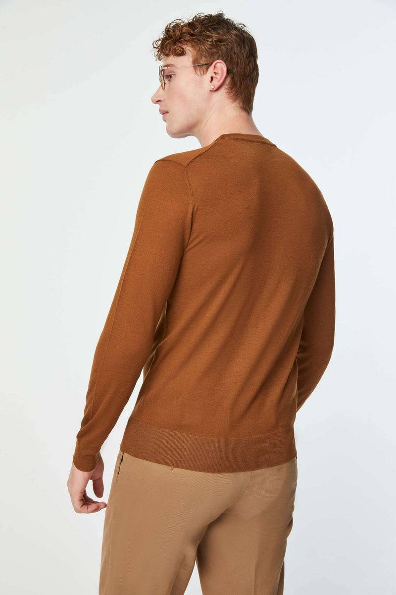 Lubiam Maglia girocollo leggera marrone bruciato Maglia girocollo leggera marrone bruciato Latest fashion
