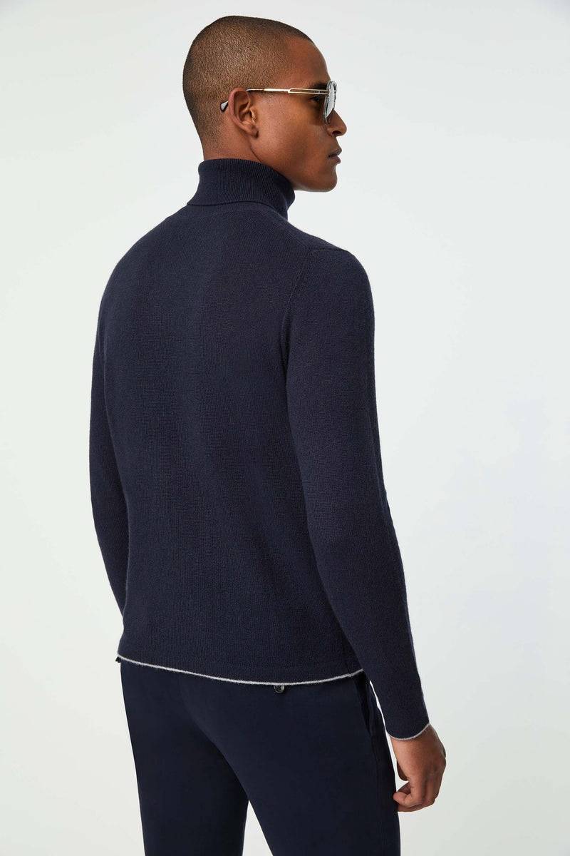 Lubiam Maglia dolcevita blu avio in cashmere Maglia dolcevita blu avio in cashmere Bestseller