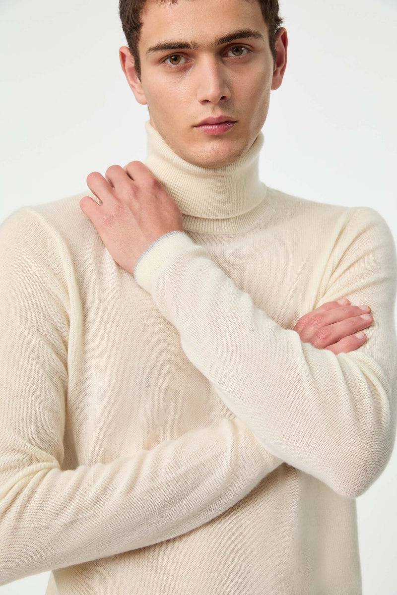 Lubiam Maglia dolcevita bianco latte in cashmere Maglia dolcevita bianco latte in cashmere Liquidazione