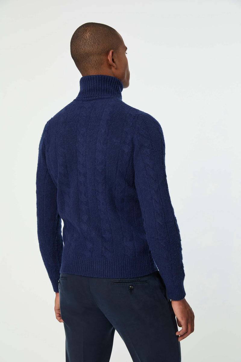 Lubiam Maglia dolcevita lavorata blu oceano Maglia dolcevita lavorata blu oceano Super Saving Price
