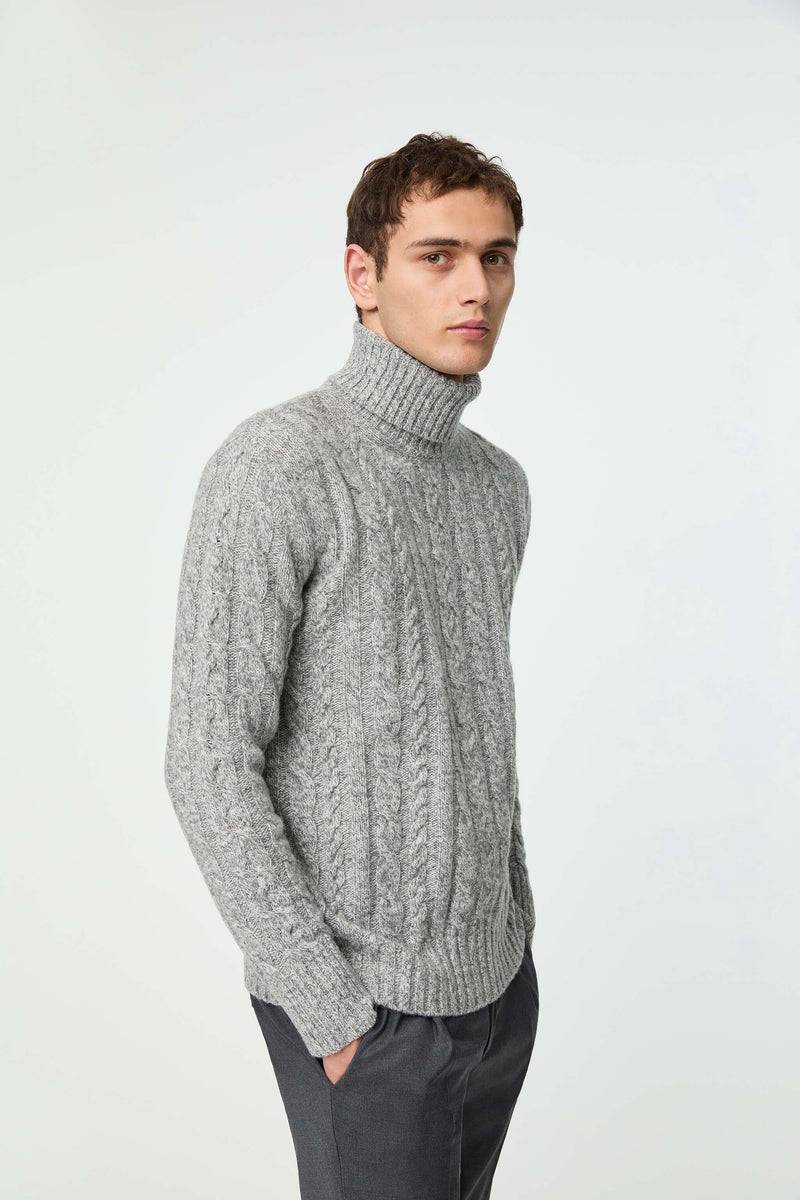 Lubiam Maglia dolcevita lavorata grigio melange Maglia dolcevita lavorata grigio melange Ritorno libero