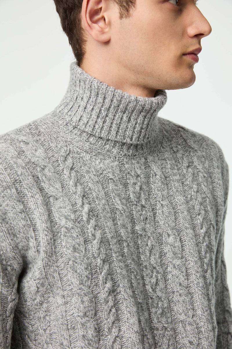 Lubiam Maglia dolcevita lavorata grigio melange Maglia dolcevita lavorata grigio melange Ritorno libero