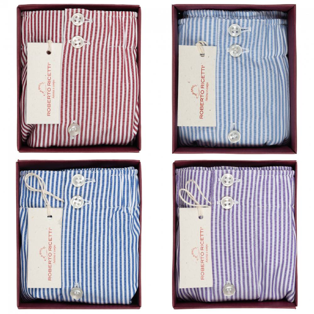 Roberto Ricetti SET "STRIPE" - BOXER SUPPORT DB1 - SIZE 48 Prezzo Ridotto
