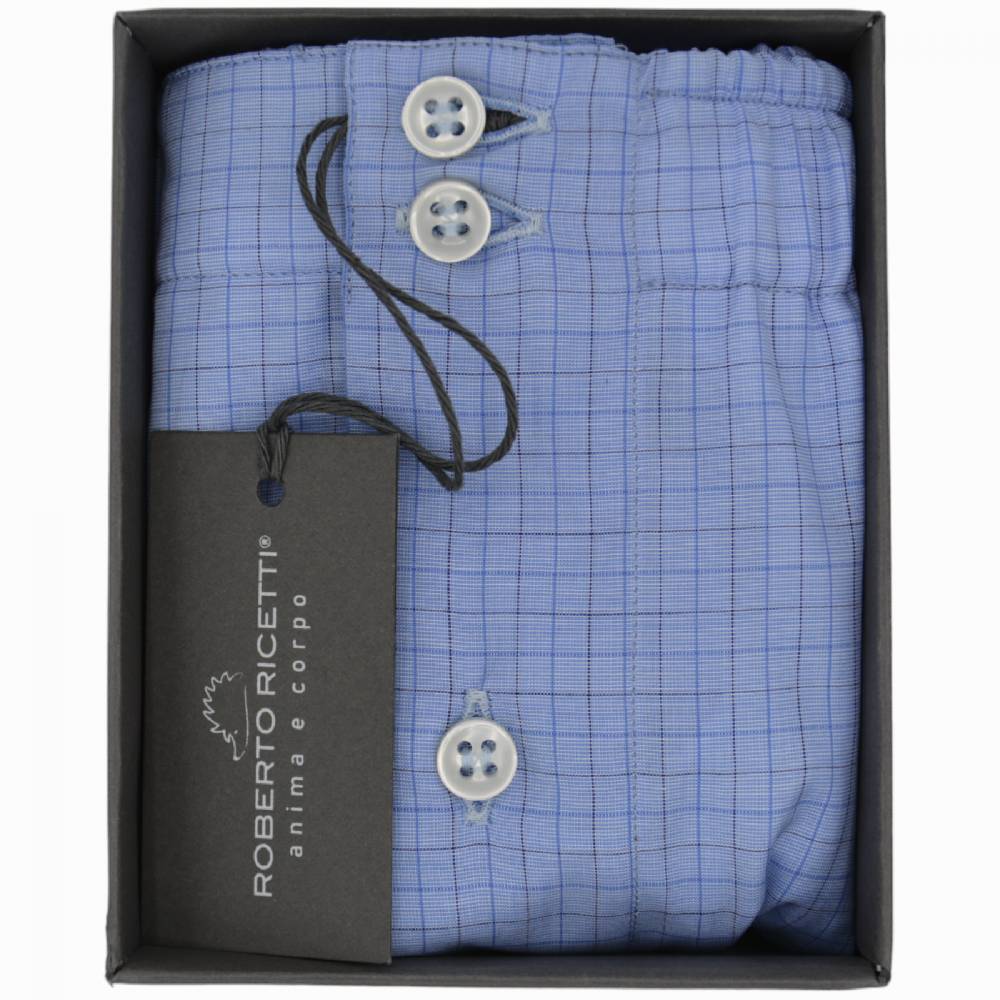 Roberto Ricetti BOXER DB1 SUPPORT - AZZURRO QUADRI Sconto