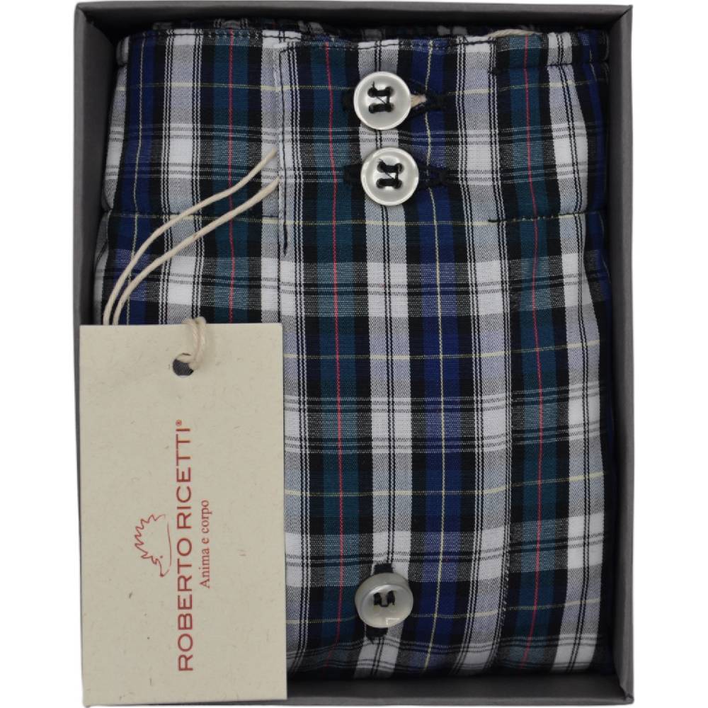 Roberto Ricetti BOXER DB1 SUPPORT - TARTAN BLU Soddisfazione Garantita