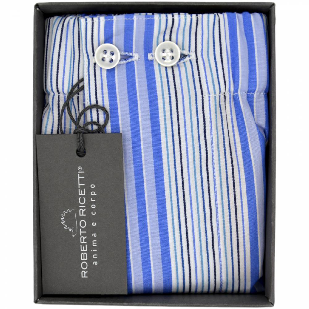Roberto Ricetti BOXER UOMO CLASSIC - MULTIRIGA AZZURRA BIANCA BLU Convenienza