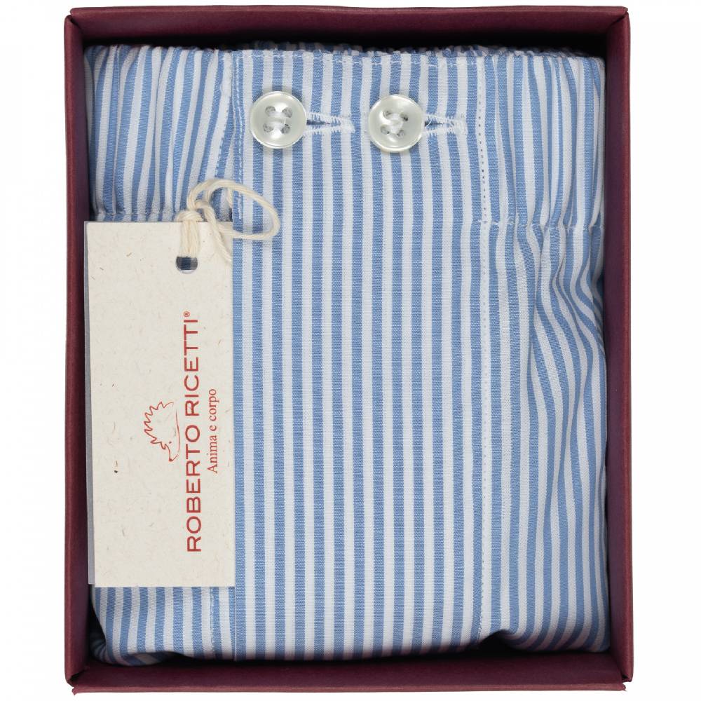 Roberto Ricetti BOXER UOMO CLASSIC - BASIC - CONTINUATIVO - RIGA AZZURRA Economico