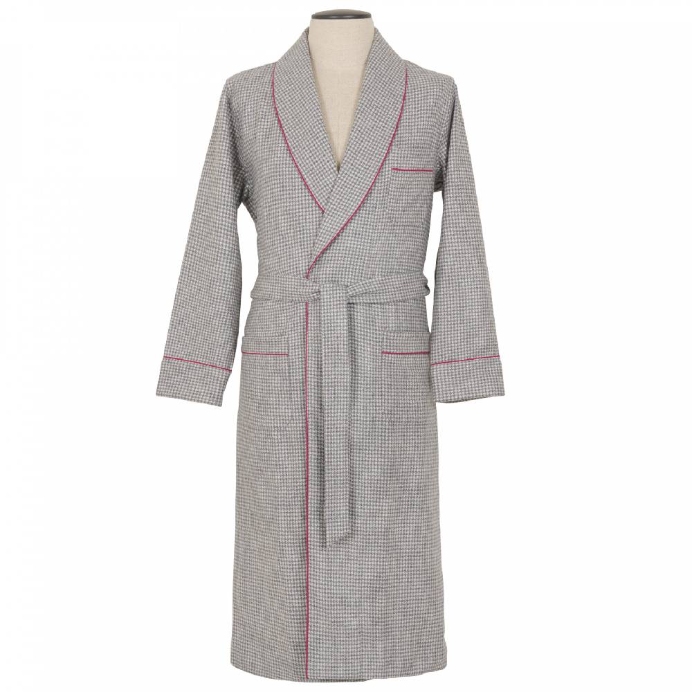 Roberto Ricetti VESTAGLIA UOMO LUNGA - CASHMERE GRIGIO PROFILO MAGENTA Negozio