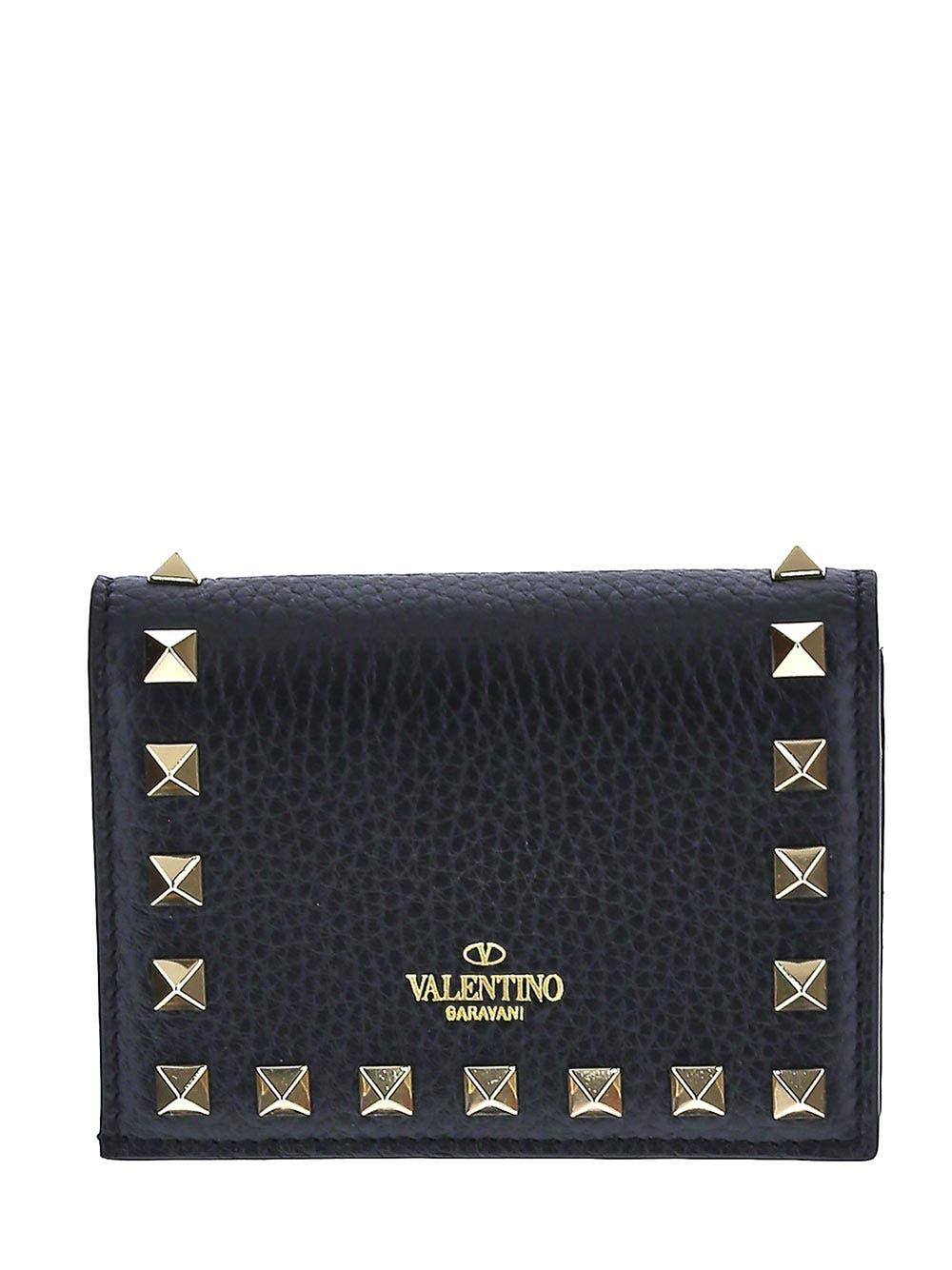Oluxury Valentino Garavani Small Rockstud Grainy Cardholder Novità
