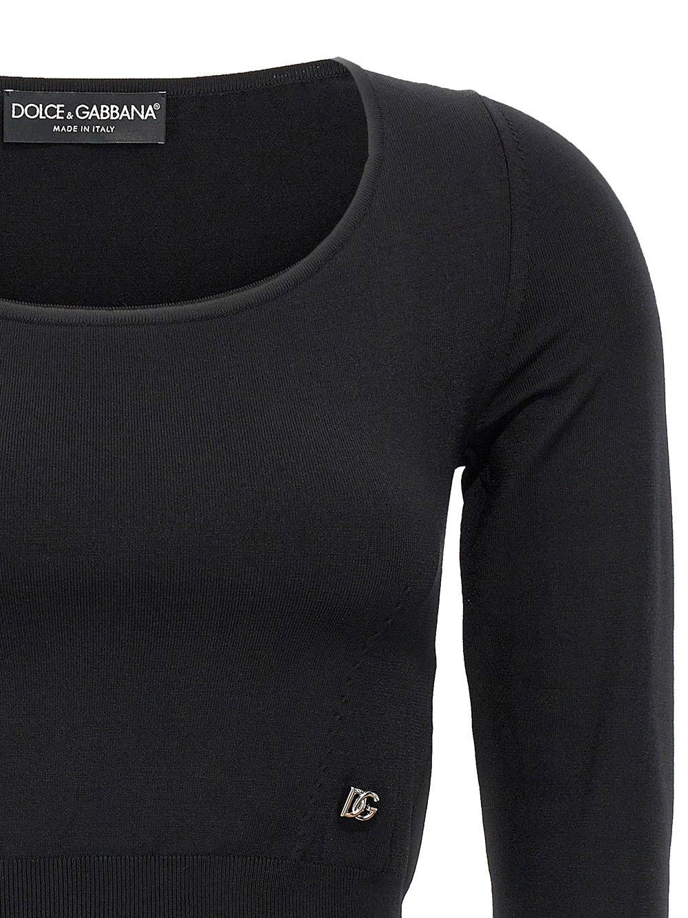 Oluxury Dolce & Gabbana Knitwear Logo cropped Smaltimento dello stoccaggio