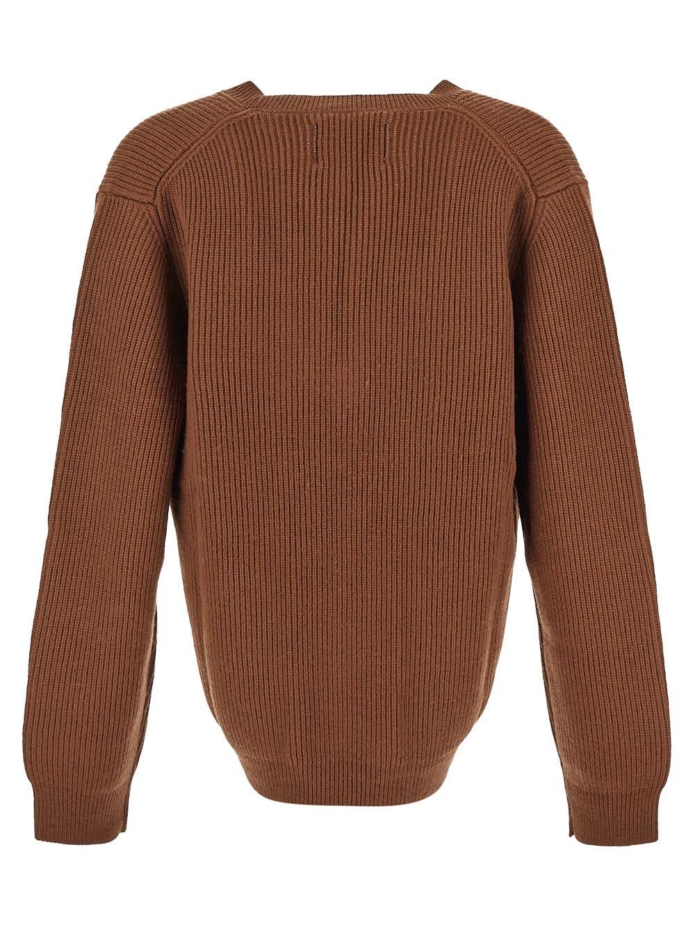 Oluxury Seven Gauge Knitwear neck-v Duty-free