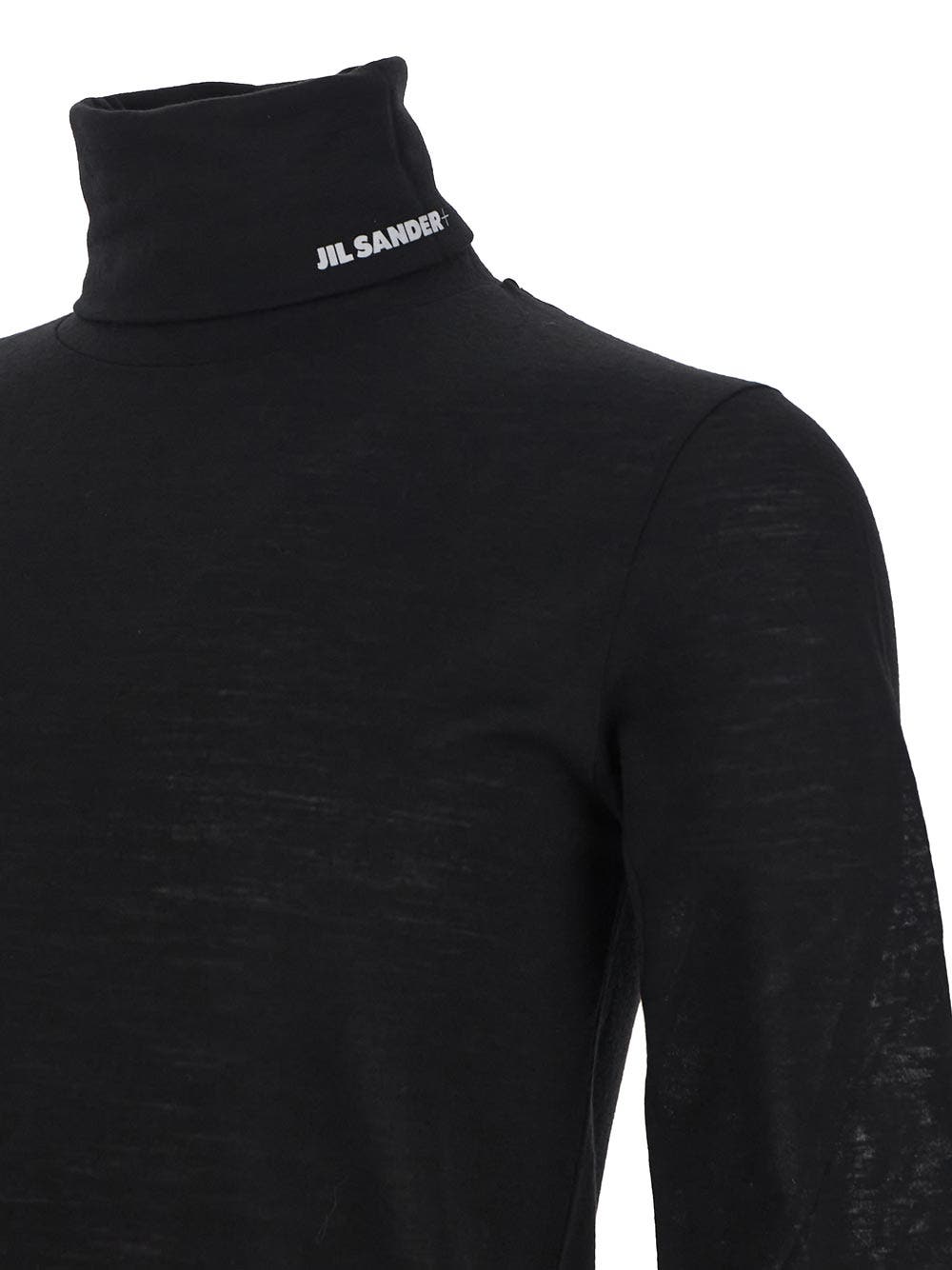 Oluxury Jil Sander Logo Print Turtleneck Sweater Outlet