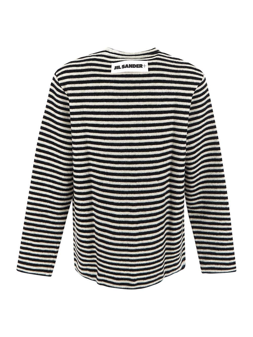 Oluxury Jil Sander Boiled Striped Wool Compact Jersey Negozio