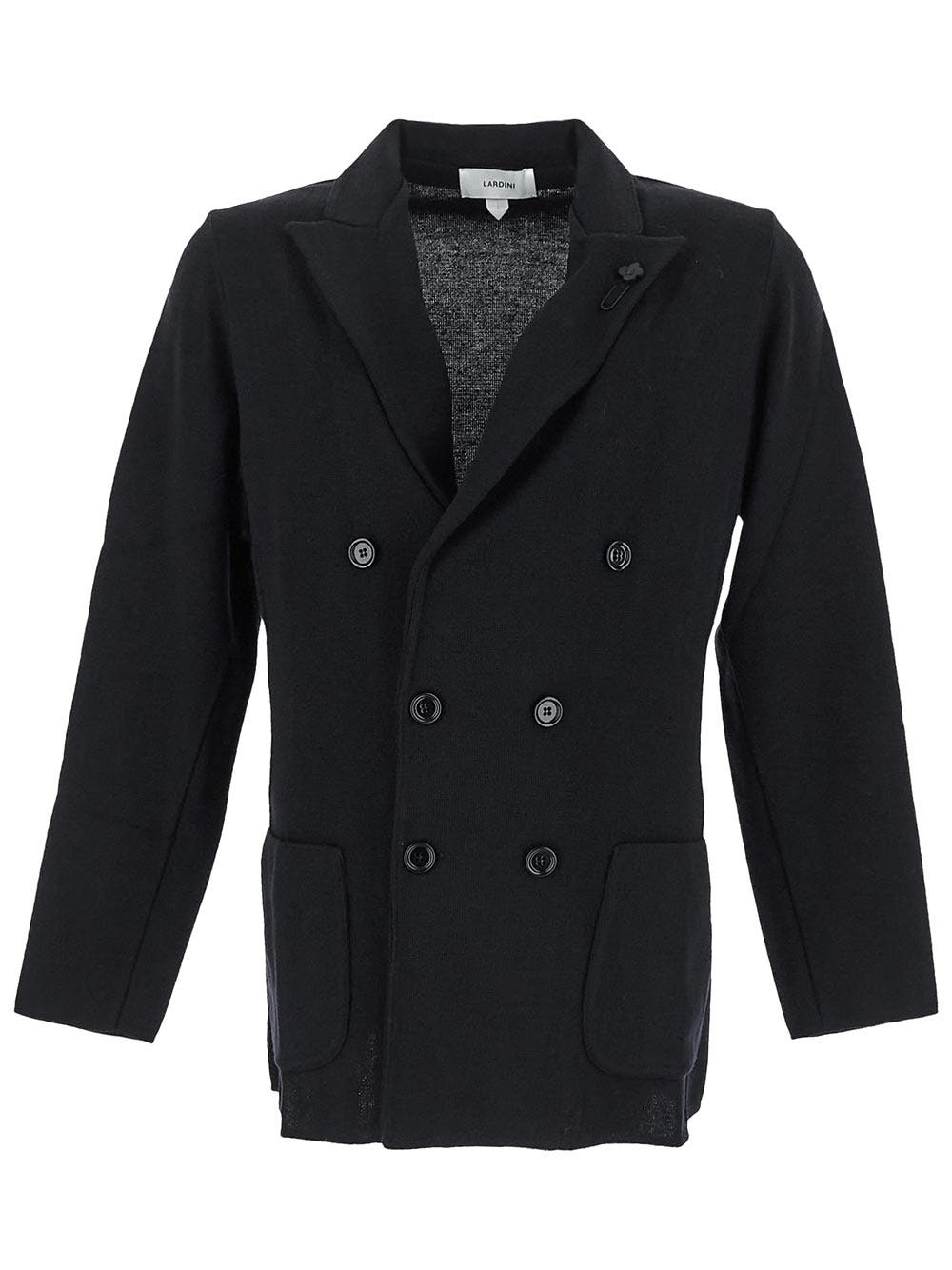 Oluxury Lardini Double-Breasted Knit Jacket Shopping online
