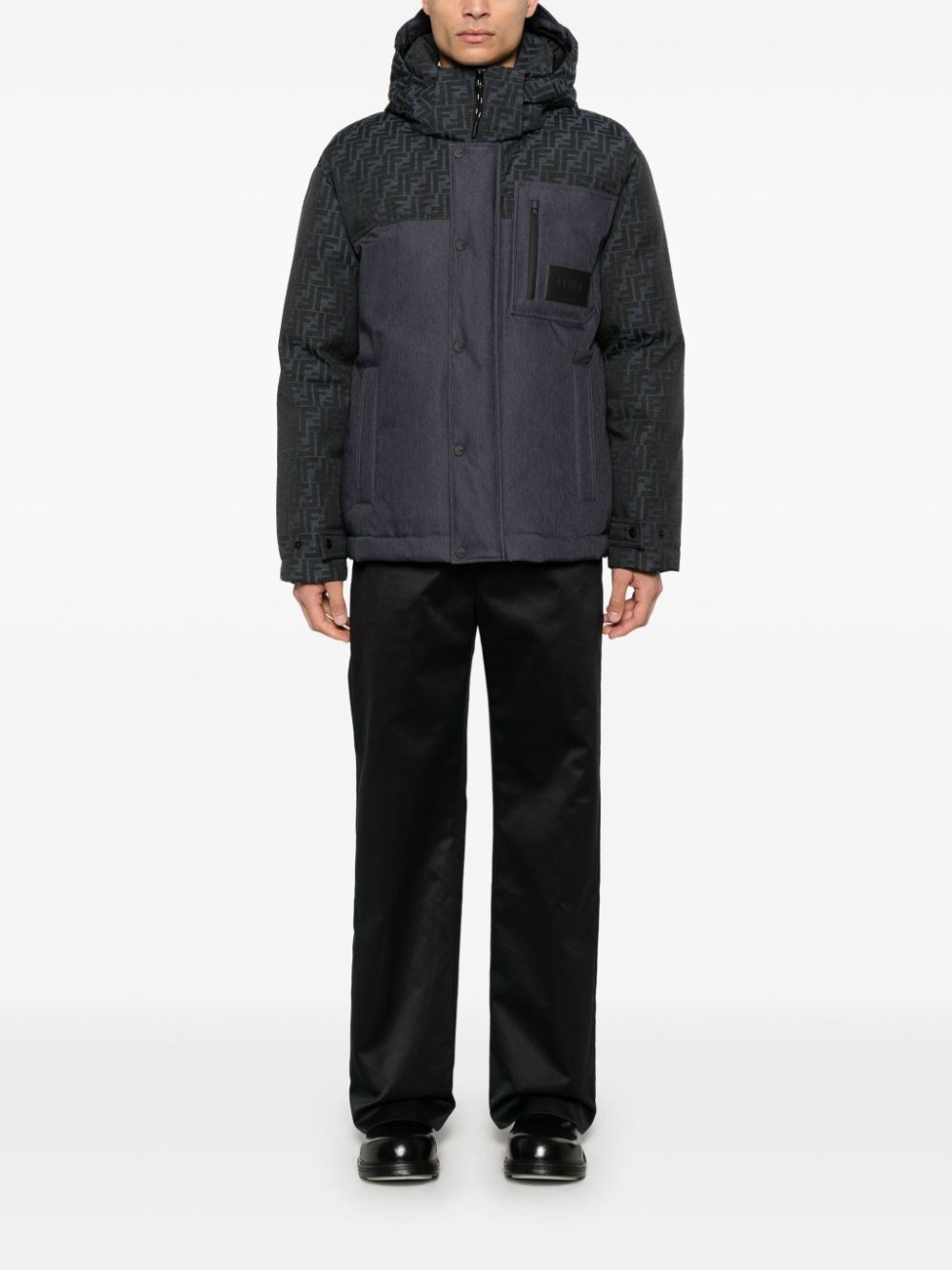 Fendi `FF Denim Tech` Padded Jacket Pezzi Unici