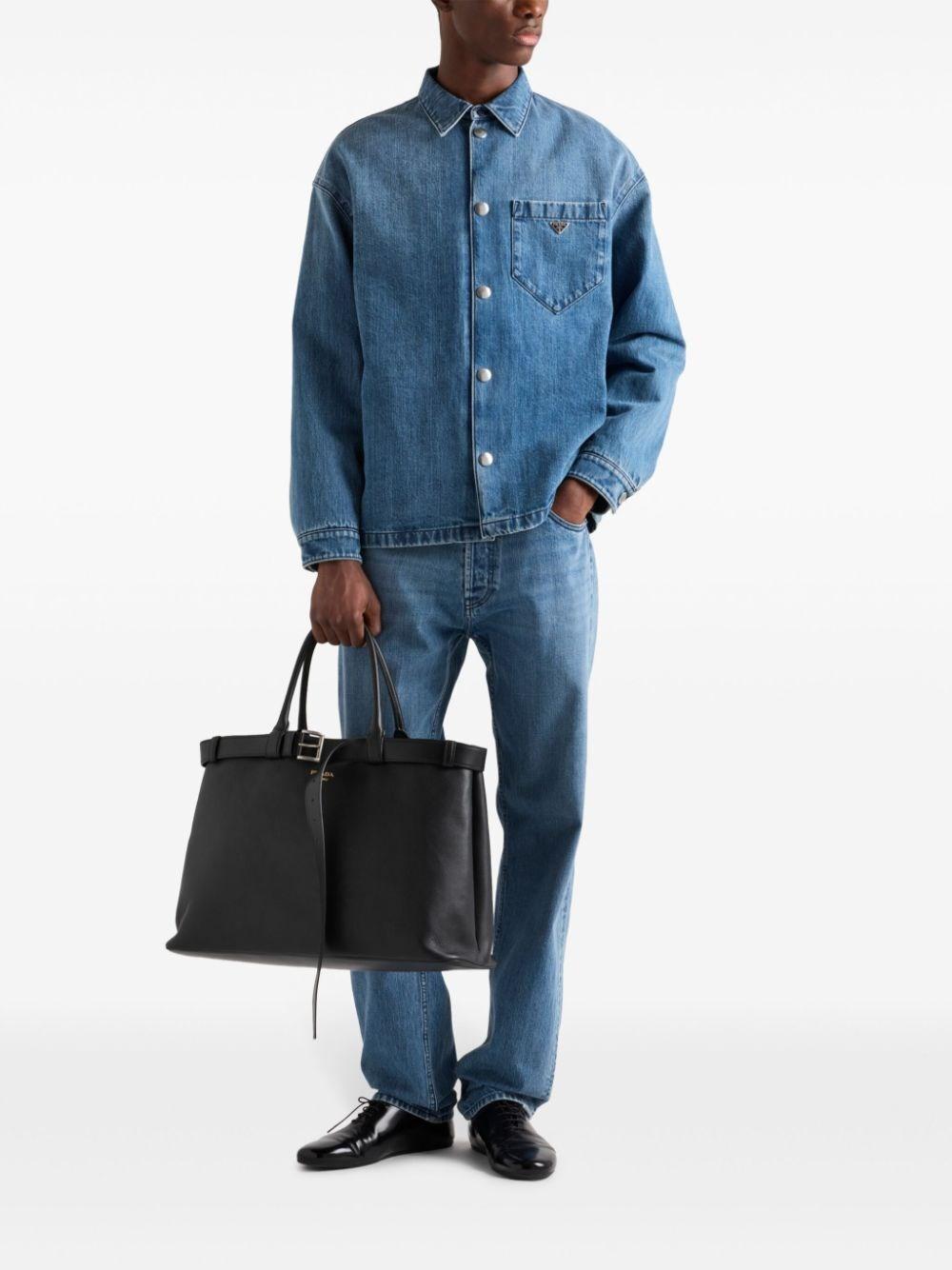Prada Denim Shirt Saldi Di Fabbrica