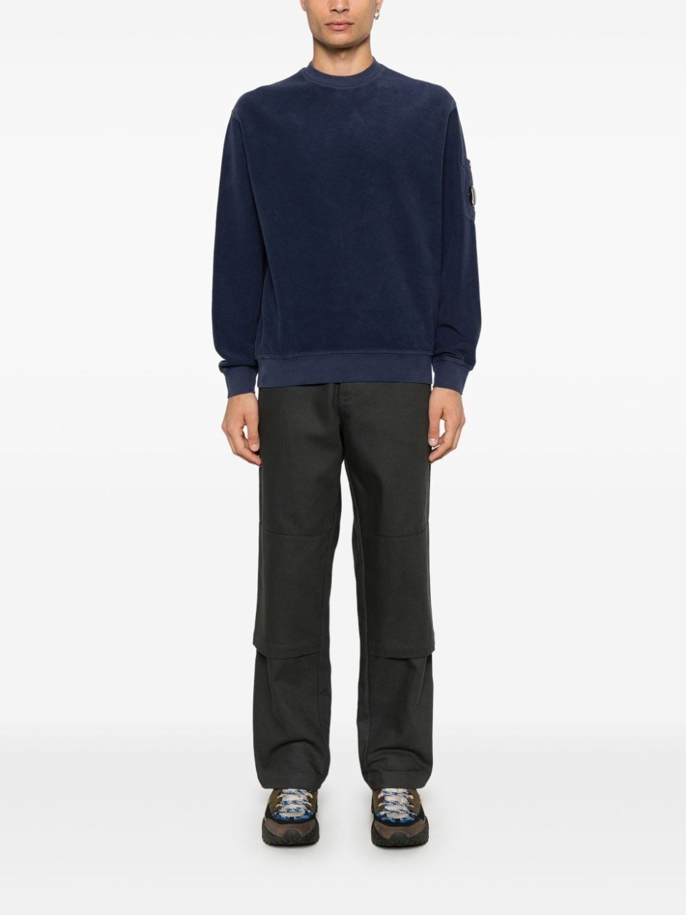 C.p. company `Brushed Emerized Diagonal Fleece` Crew-Neck Sweatshirt Vendite Flash