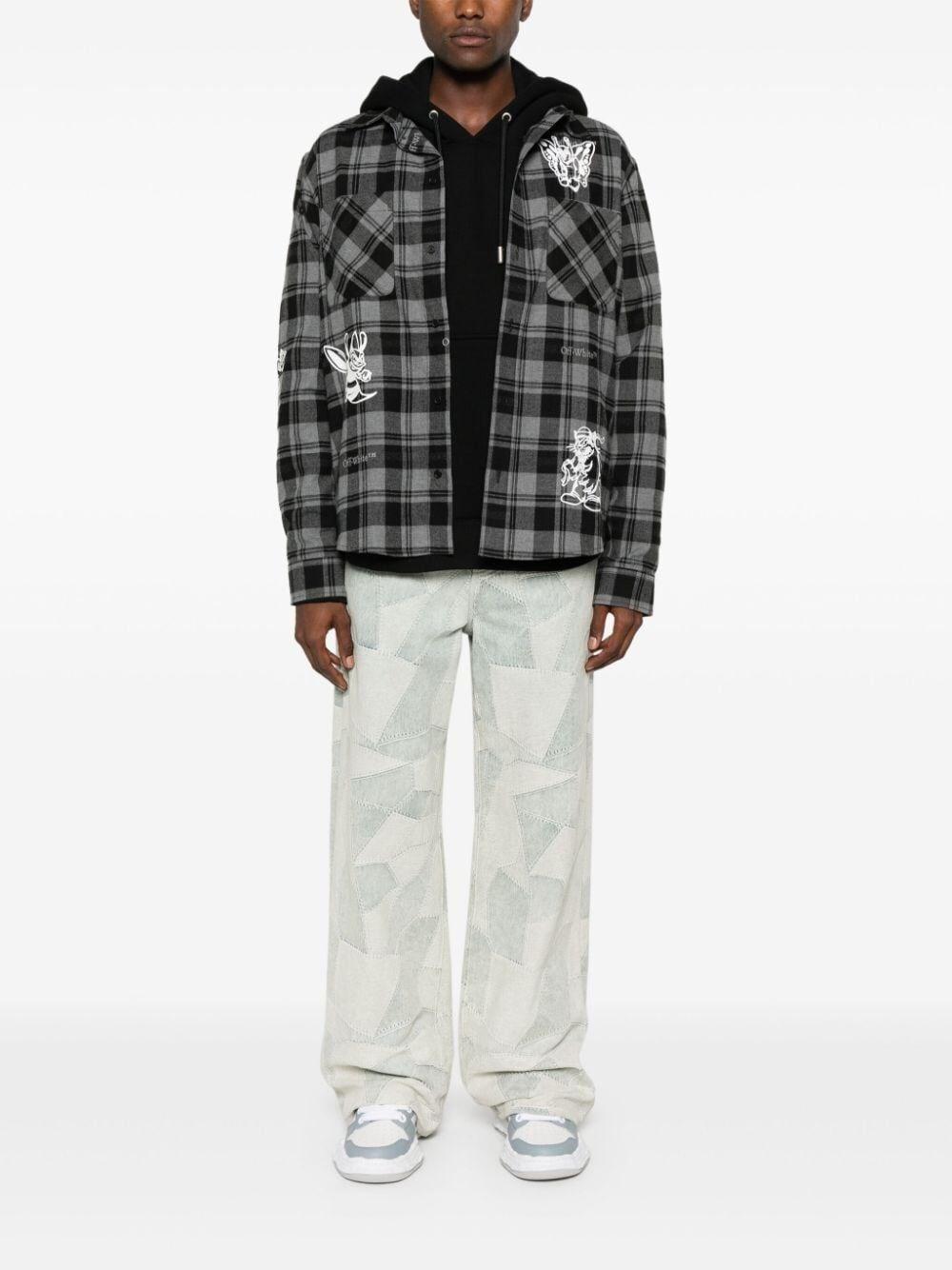 Off white `Character` Check Flannel Shirt Negozio