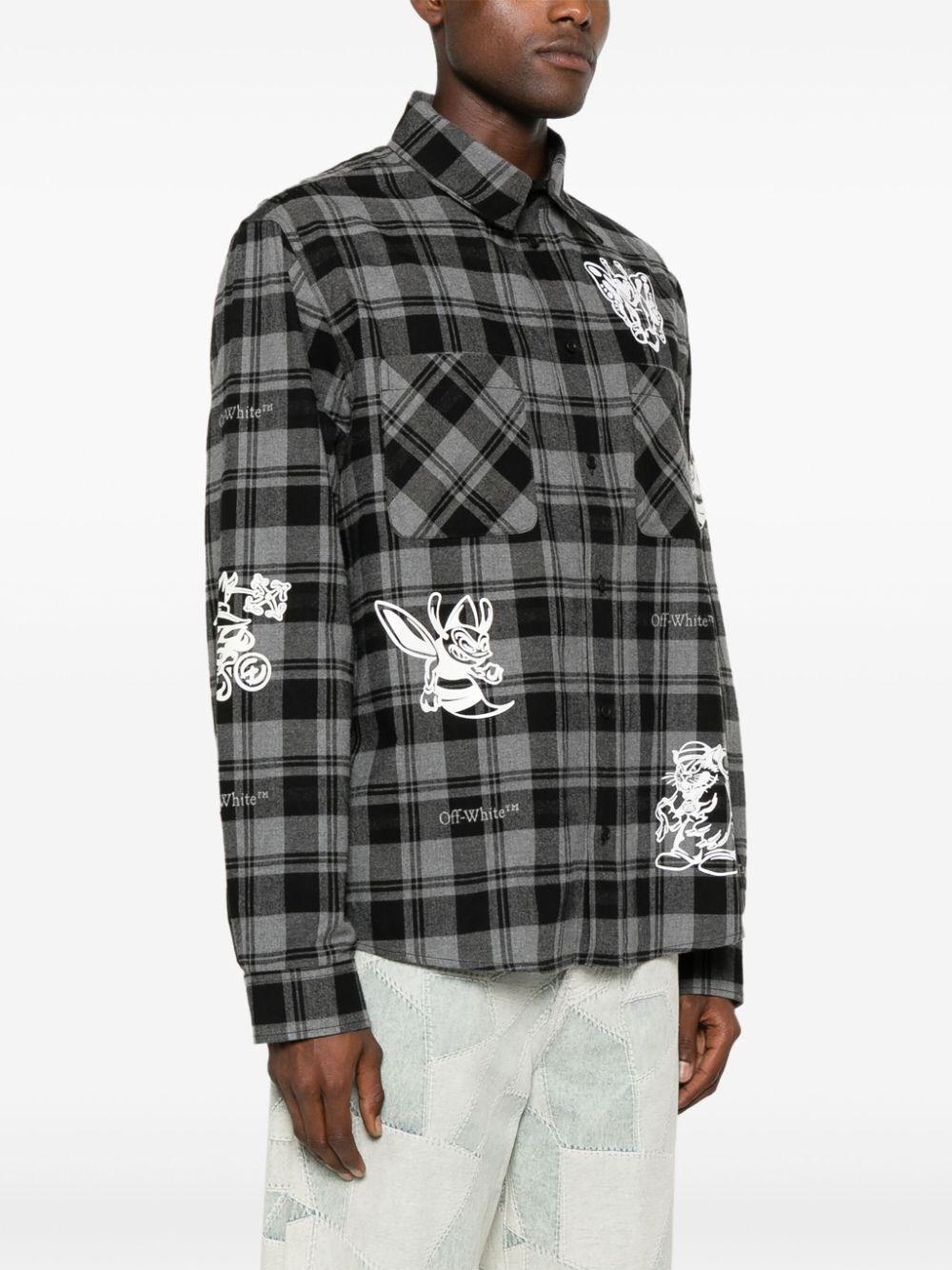 Off white `Character` Check Flannel Shirt Negozio