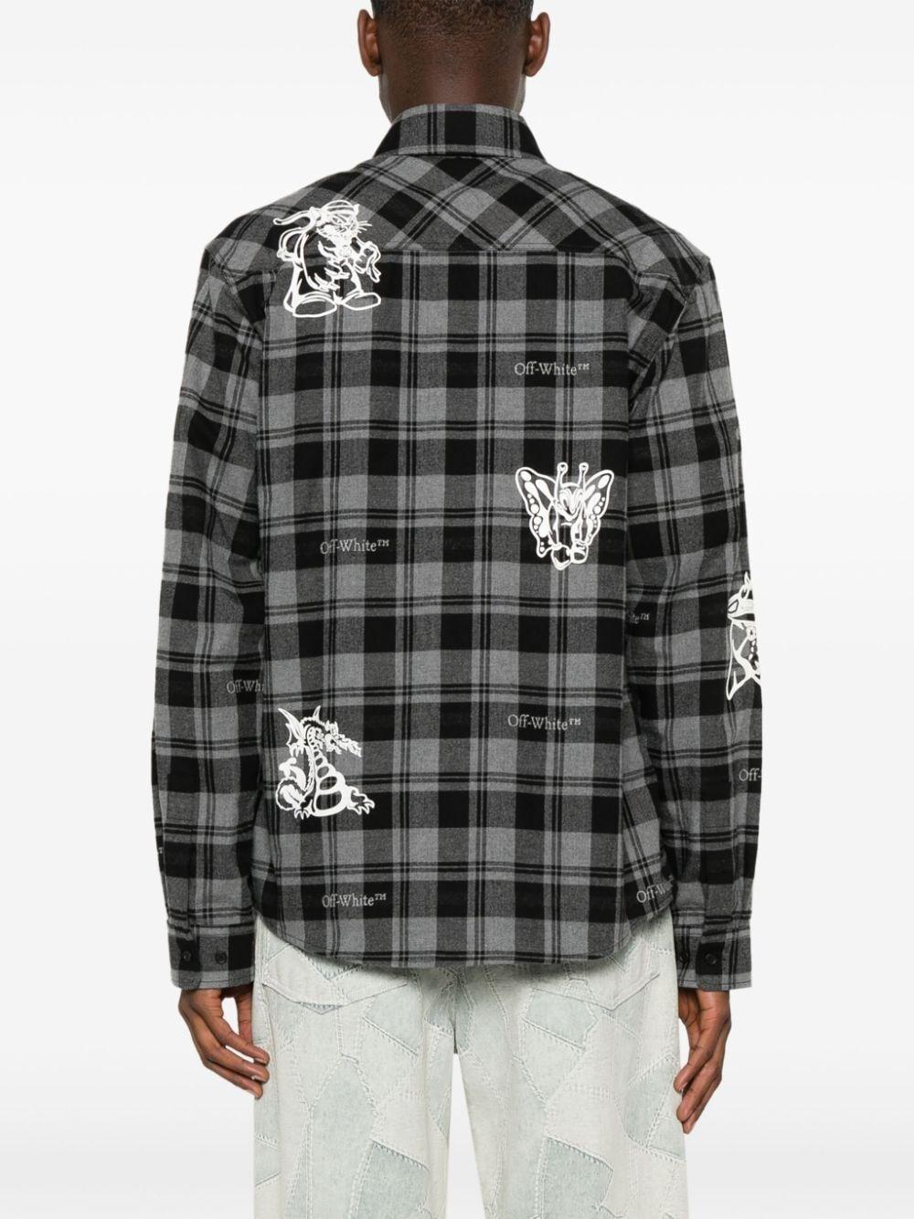 Off white `Character` Check Flannel Shirt Negozio