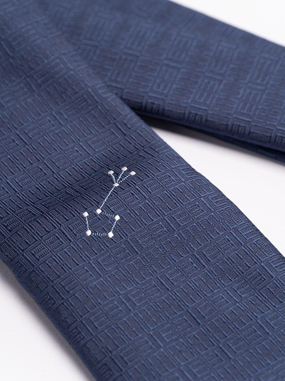 Elios Silk Tie with Zodiac Sign In Linea