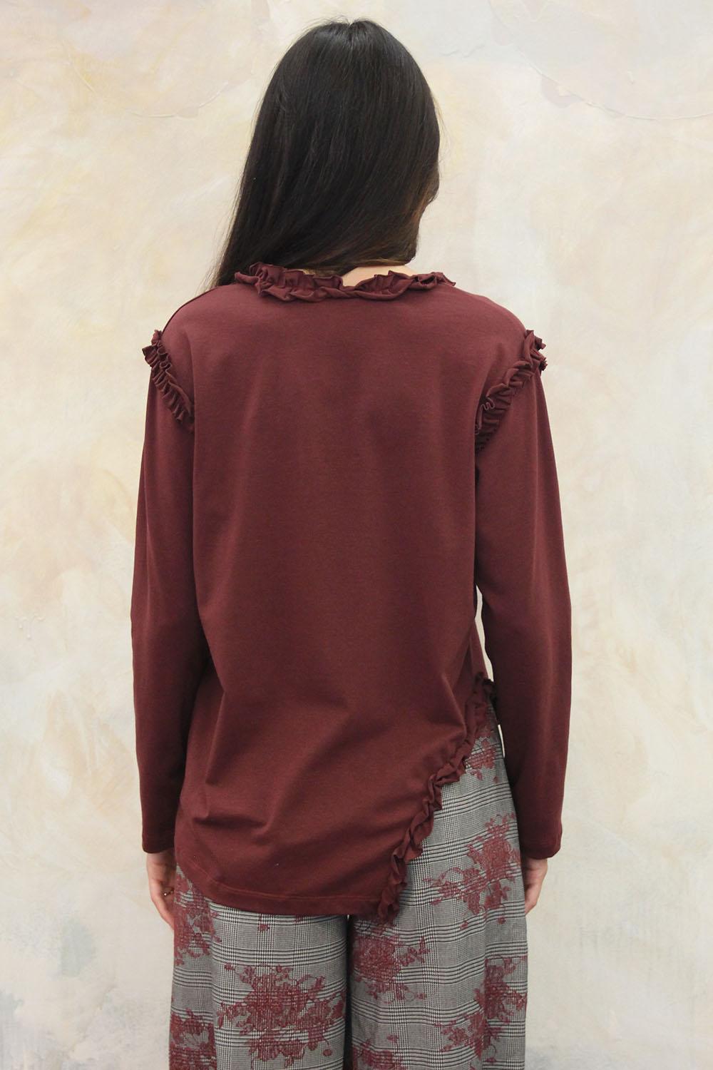 ROSÈ A POIS Ricchi e Poveri T-shirt Bordeaux Novità