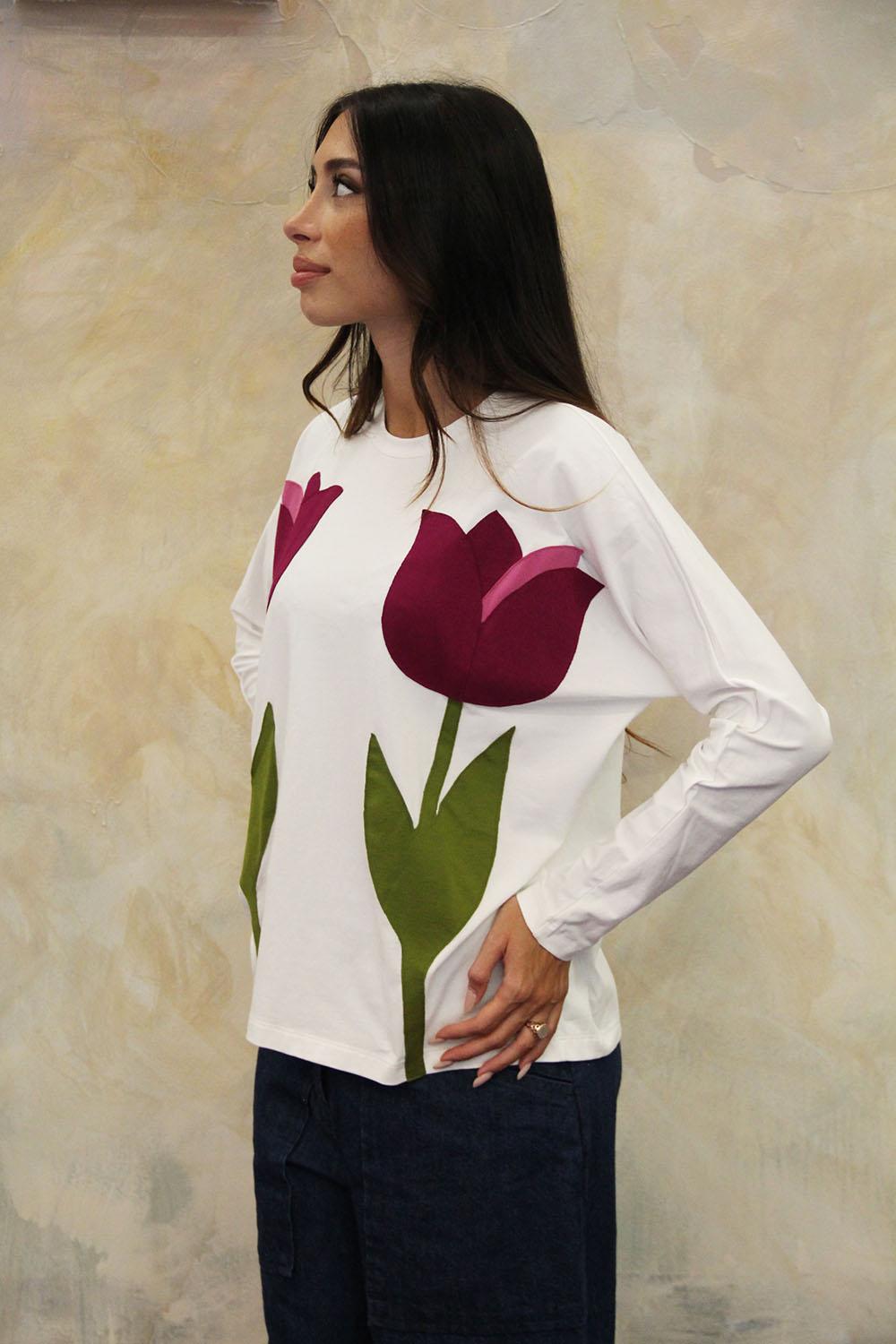ROSÈ A POIS Abba T-shirt Bianco Qualità Garantita