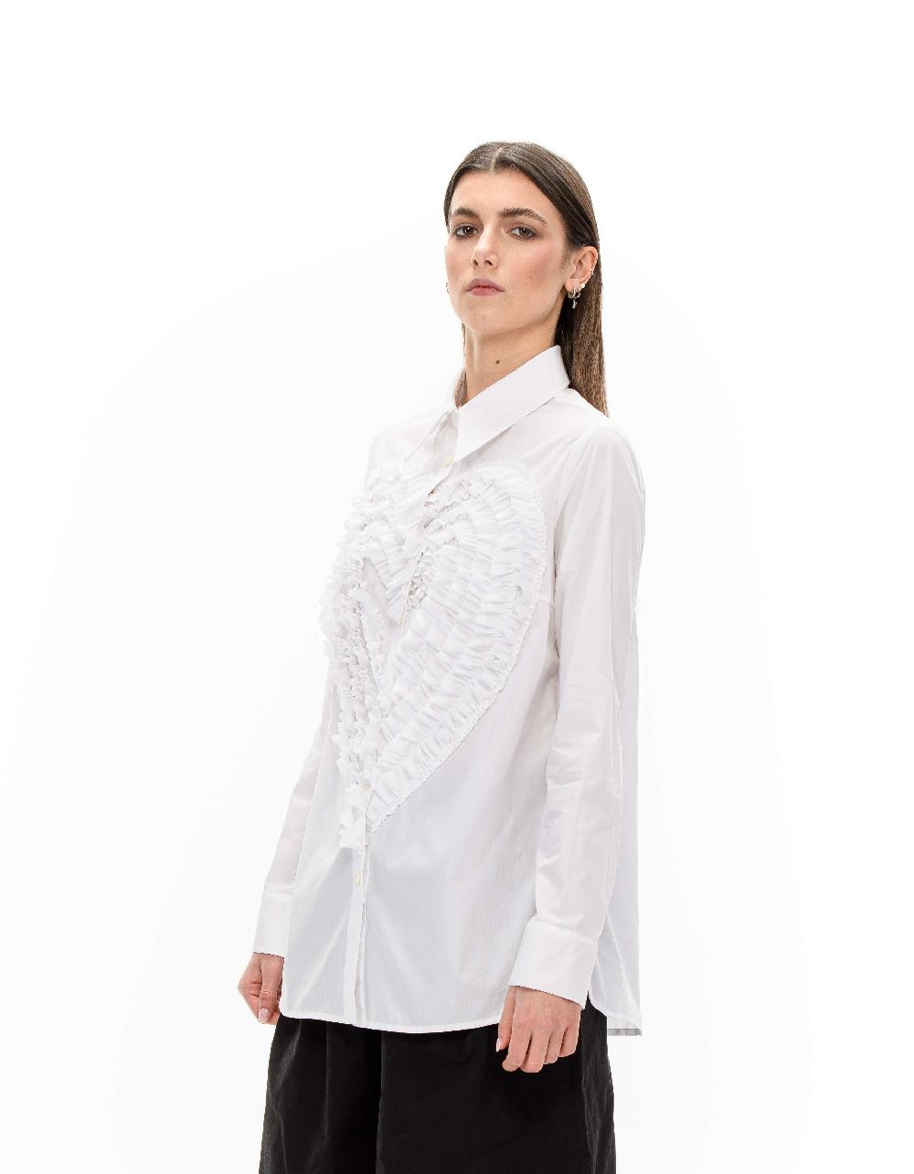 ROSÈ A POIS ENDORA Camicia bianca maxi-cuore Acquista Ora