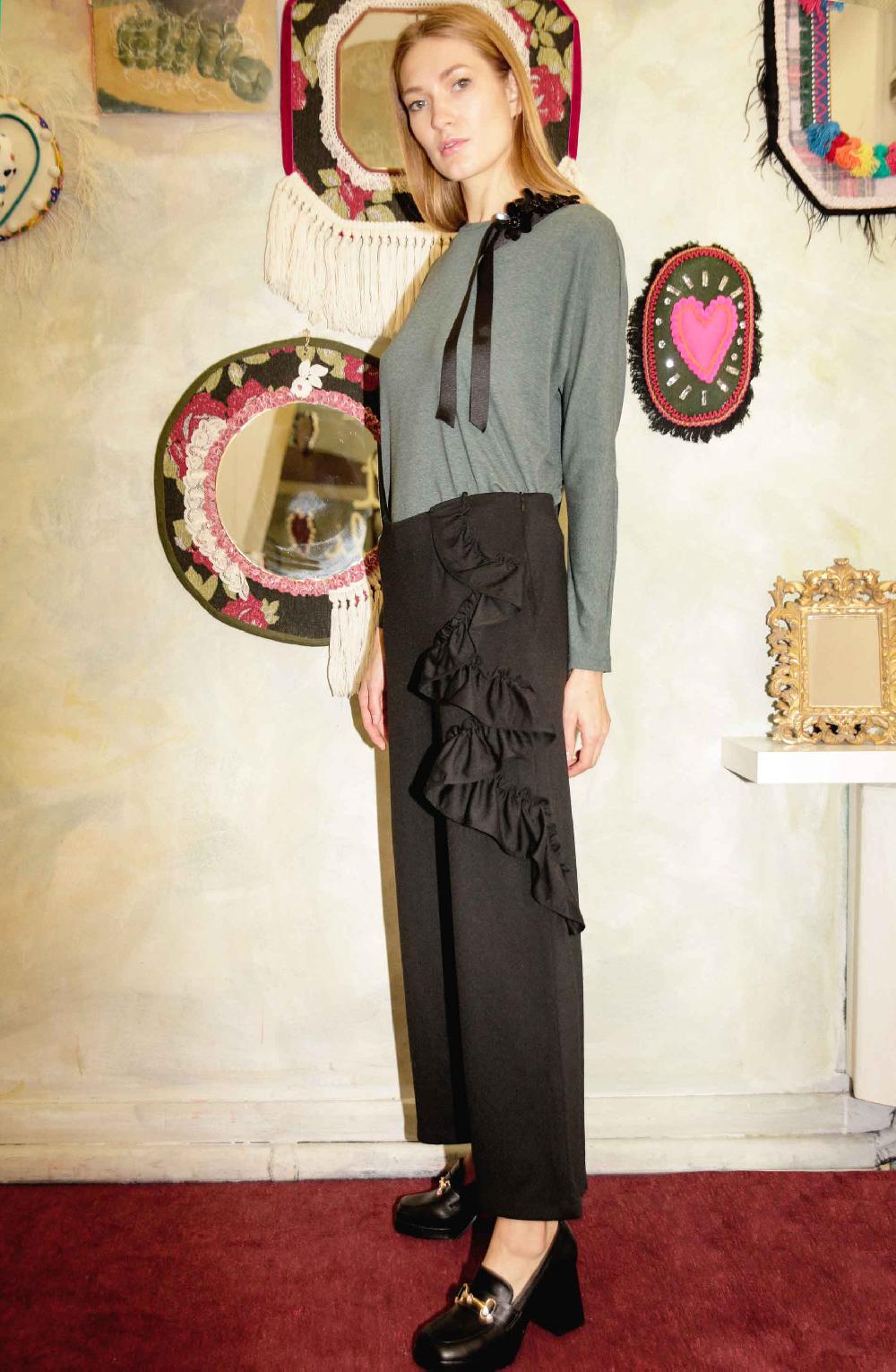 ROSÈ A POIS ZENITSU Pantalone con rouches In Saldo
