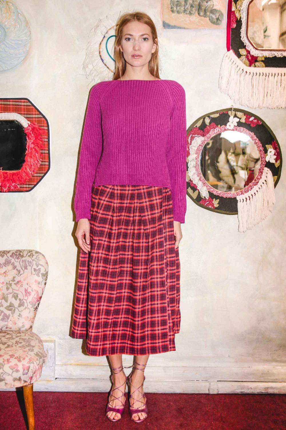 ROSÈ A POIS MIMI Gonna a scacchi Spedizione Gratuita