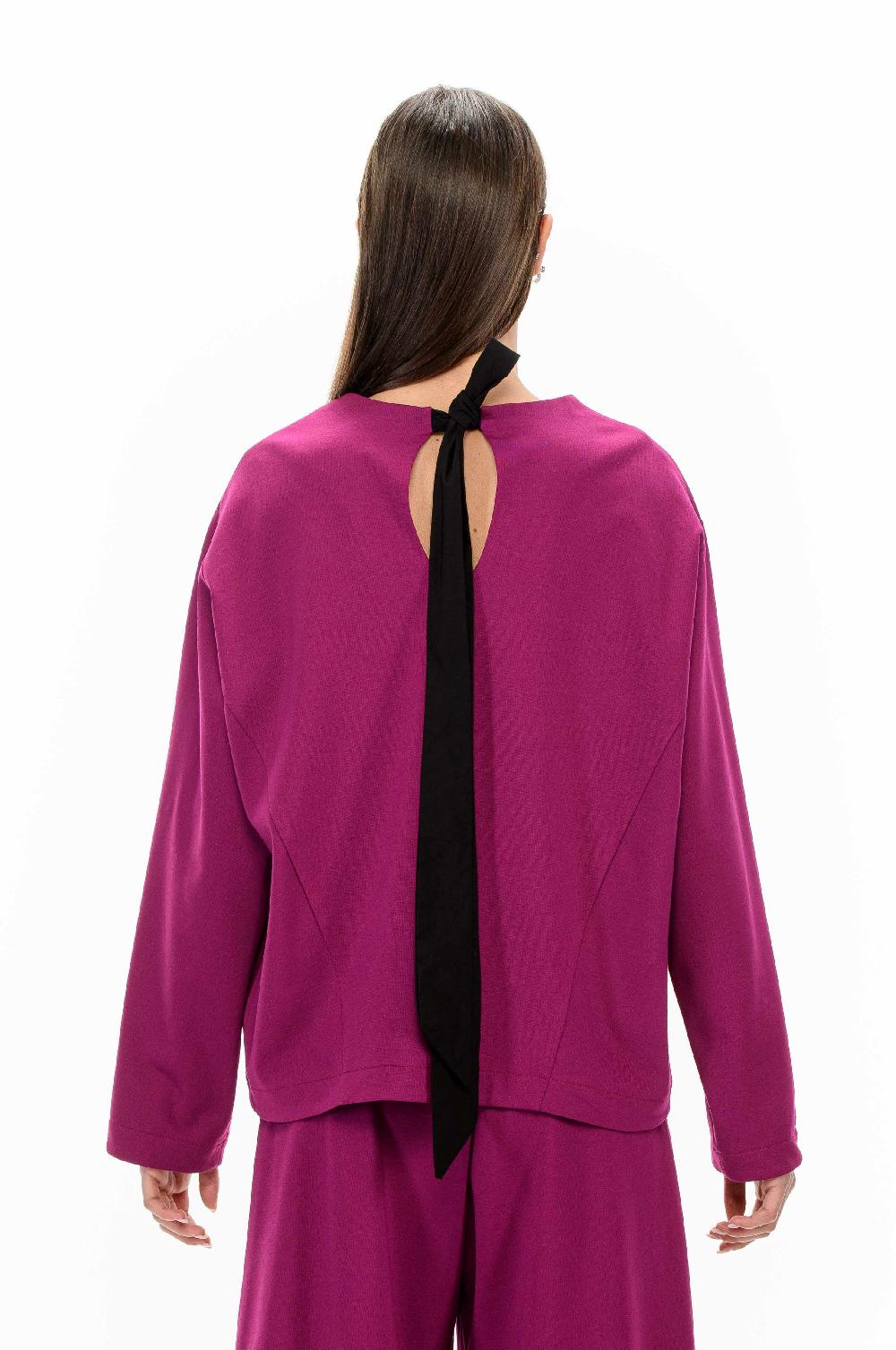ROSÈ A POIS LENORA Blusa con fiocco Promozione Limitata