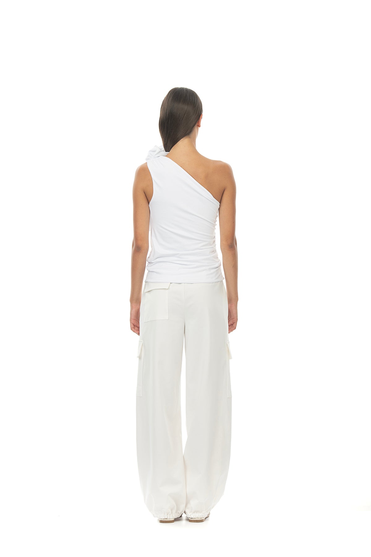 ROSÈ A POIS Pippo Pantalone Bianco Saldi Di Fabbrica