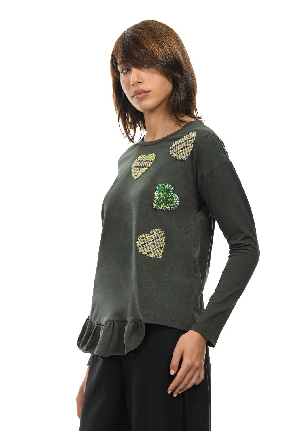 ROSÈ A POIS POLGARA T-shirt con cuori In Vendita