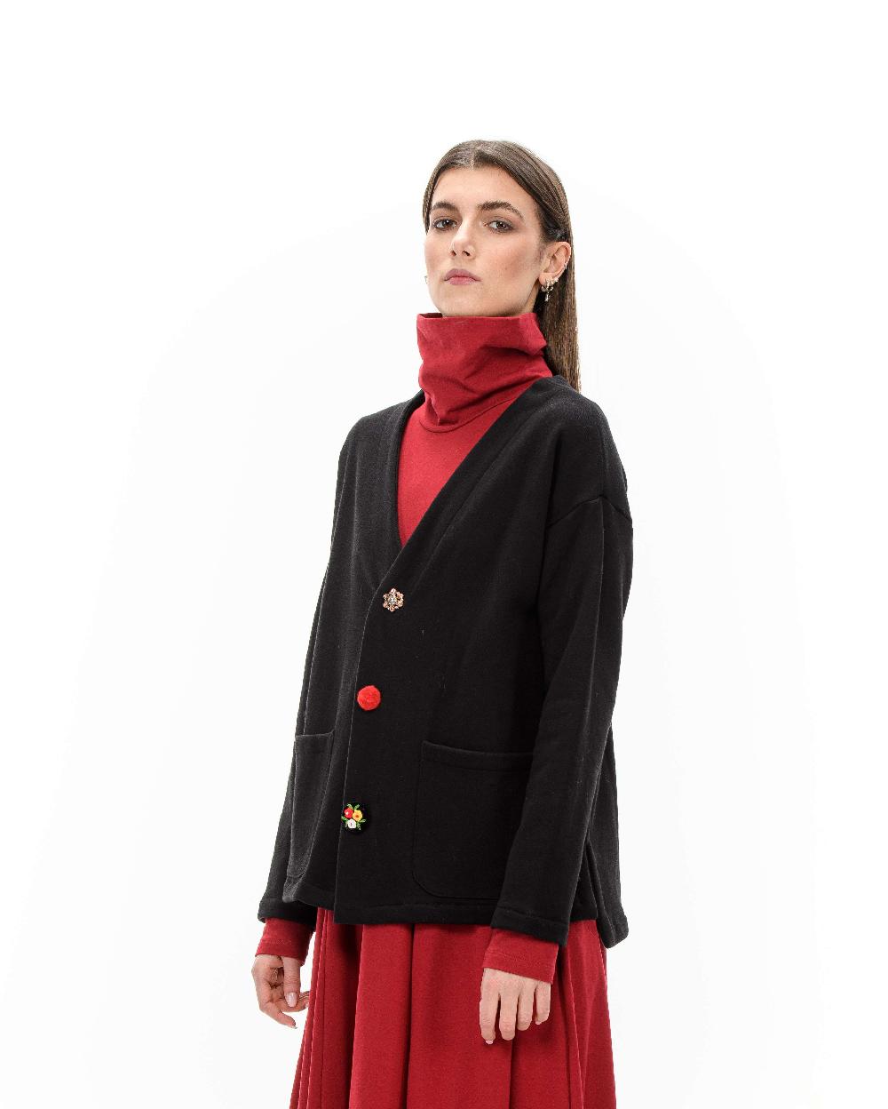 ROSÈ A POIS PIUMETTA Cardigan nero Spedizione Gratuita