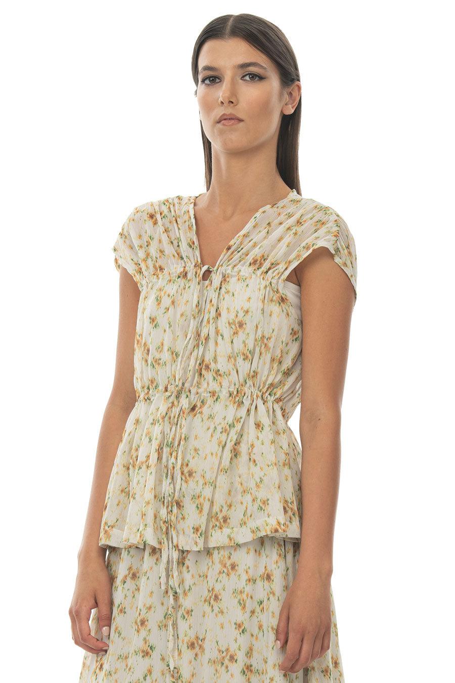 ROSÈ A POIS Riccioli D'Oro Chiffon Top Offerta per la Festa della Mamma